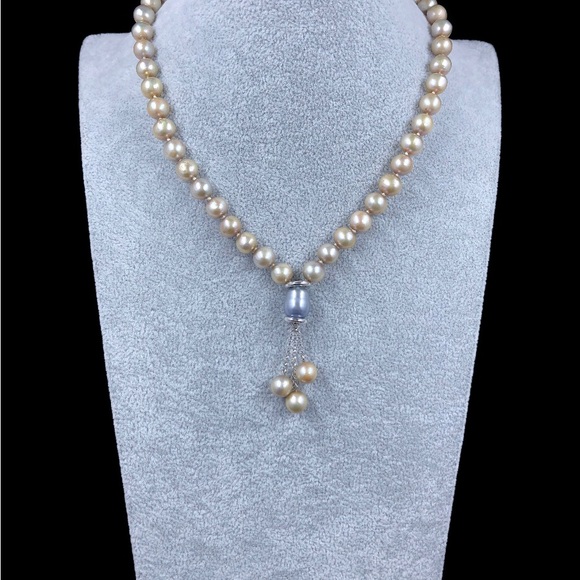 Freshwater Champagne Pearl Necklace - Picture 5 of 13
